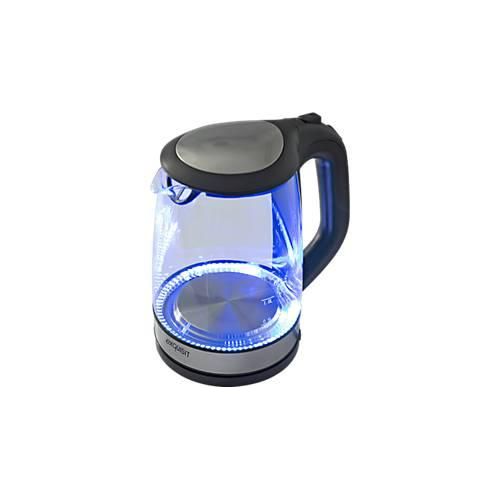 Wasserkocher exquisit WK 3501 swg, 2200 W, 2 l, mit Innenbeleuchtung, 360° drehbar, Glas