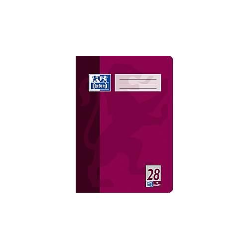 Oxford Schulhefte, DIN A4, Lineatur 28 kariert mit Rand rechts und links, 15 Stück à 16 Blatt, Optik Paper®