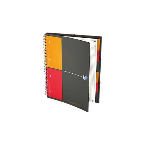 Notizbuch Oxford International A4+, doppelspiralgebunden, kariert, 80 Blatt, SCRIBZEE®-komp., 5 Stk, Optik Paper®, weiß