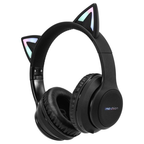 iMoshion Kids LED Light Cat Ear Bluetooth-Kopfhörer – Kinderkopfhörer – Schwarz