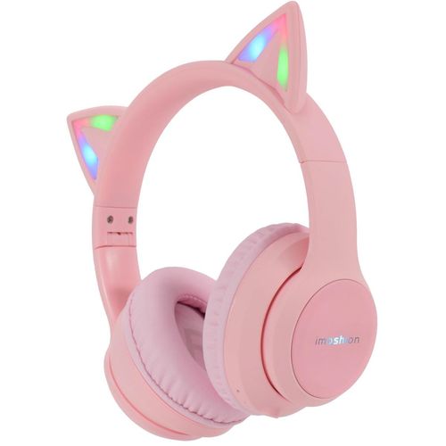 iMoshion Kids LED Light Cat Ear Bluetooth-Kopfhörer – Kinderkopfhörer – Rosa