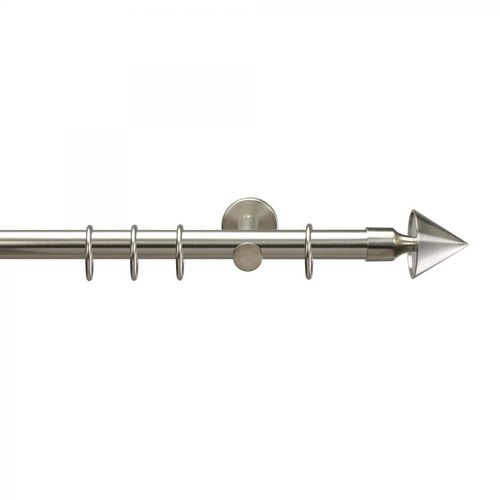 Gardinenstange, Stilgarnitur, Komplettgarnitur - Drehfix Kegel ø 20 mm, 120 cm edelstahl-optik