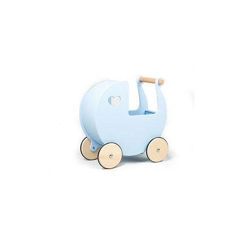 Dänischer Designer Holz-Puppenwagen (hellblau) / dolls pram light blue