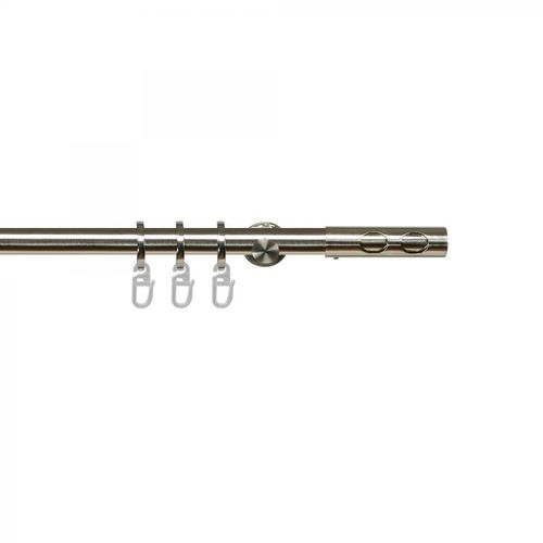 Gardinenstange, Stilgarnitur, Komplettgarnitur - Avo ø 20 mm 200 cm edelstahl-optik