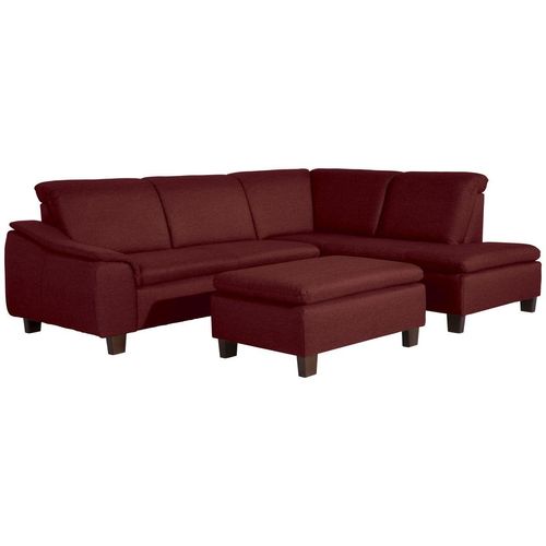 Aaron Sofa 2,5-Sitzer links mit Ecksofa rechts rot