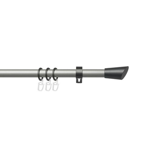 Stilgarnitur Gardinenstange Bit 20 mm Ø, 160 cm, silber-anthrazit