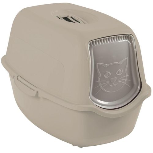 Rotho MyPet Eco Bailey Katzentoilette mit Deckel und Aktivkohlefilter, cappucino (recycelt)