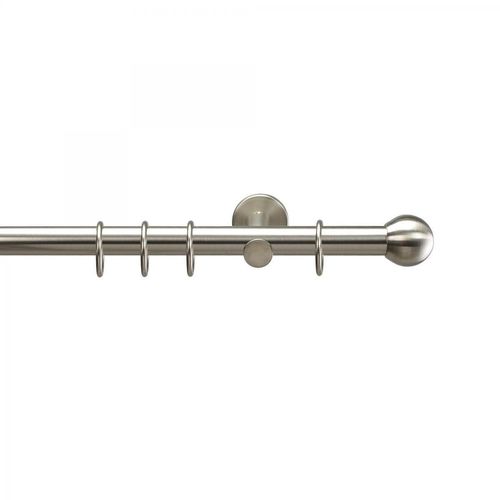 Gardinenstange, Stilgarnitur, Komplettgarnitur - Drehfix Kugel ø 20 mm, 120 cm edelstahl-optik