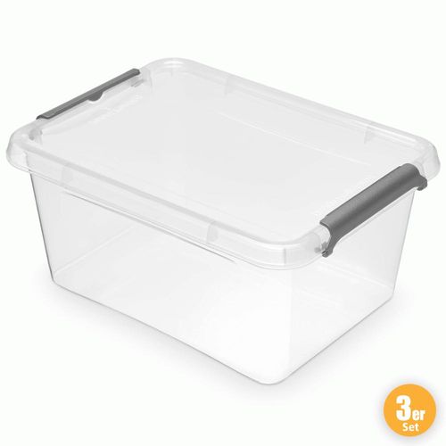 Ordnung Clipboxen, je ca. 19,5 x 15 x 8,5 cm - 3er-Set