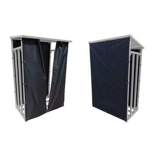 Wetterschutz Set Front und Rückwand zu Kaminholzunterstand XL 200x70x203cm Polyester Schwarz