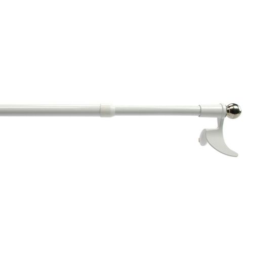 Bistrostange, Scheibengardinenstange Klemmstange 12 mm Ø, weiß/chrom, ausziehbar 30-45 cm