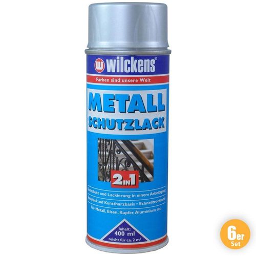 Wilckens Metall-Schutzlack Spray 2in1 Silber 6er Set