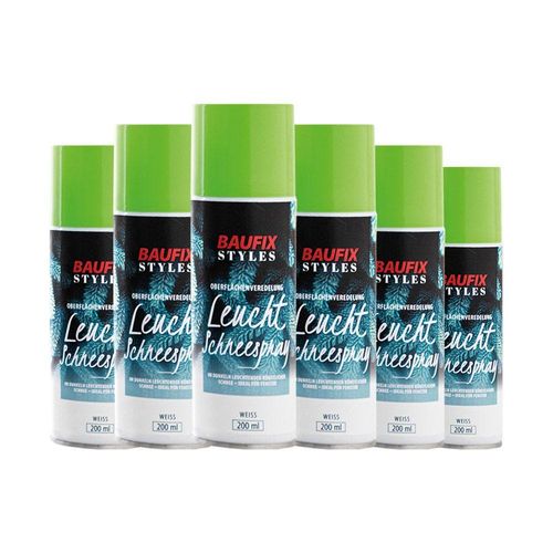 Styles Designlack, Leucht Schneespray - 6er-Set