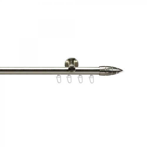 Gardinenstange, Stilgarnitur, Innenlaufgarnitur, Komplettgarnitur - Menorca 20 mm 1-läufig, 120 cm,