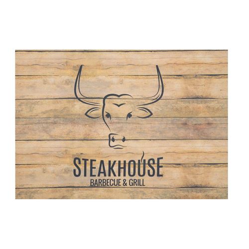 BBQ Matte Grillmatte; Steakhouse Holz; Farbe Braun 75 x 120 cm