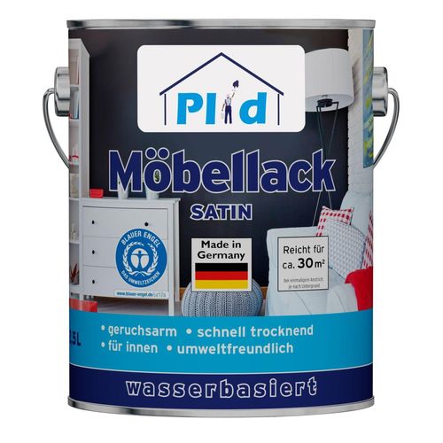 Premium Möbellack Weisslack Türenlack Holzlack Spielzeugfarbe Weiß - Seidenglänzend