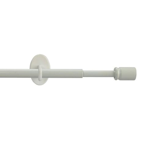 Bistrostange, Scheibengardinenstange Zylinder 8 mm Ø, weiß, ausziehbar 80-140 cm