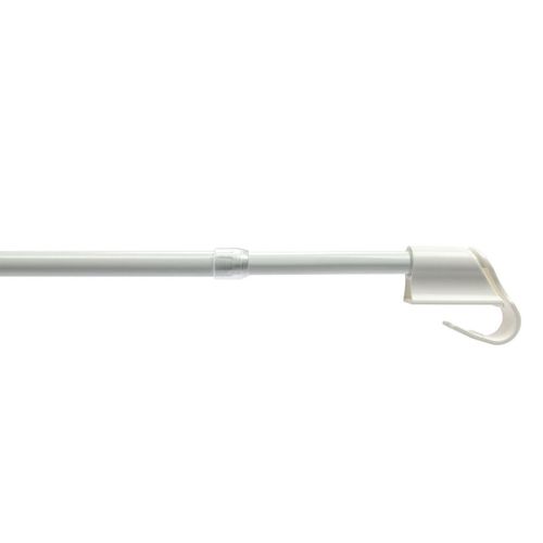 Bistrostange, Scheibengardinenstange 12 mm Ø, Klemmträgermontage, weiß, ausziehbar 55-85 cm