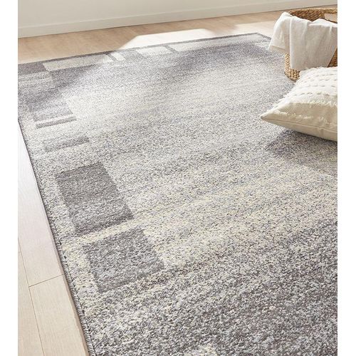 Moderner Kurzflor Teppich Daffi/Ylva 13056-190 Farbe Grau 67 x 135 cm