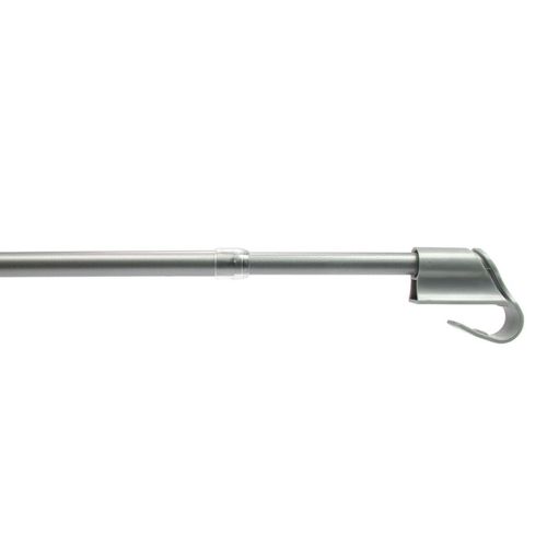 Bistrostange, Scheibengardinenstange 12 mm Ø, Klemmträgermontage, silbermatt, ausziehbar 55-85 cm