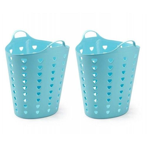 Set: 2 x Kreher Flexibler Tragekorb 65 Liter (Blau)