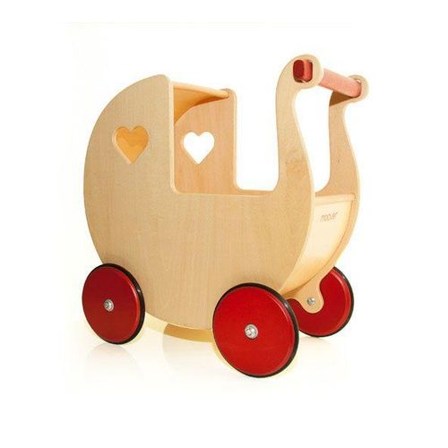 Dänischer Designer Holz-Puppenwagen (natur) / dolls pram natural