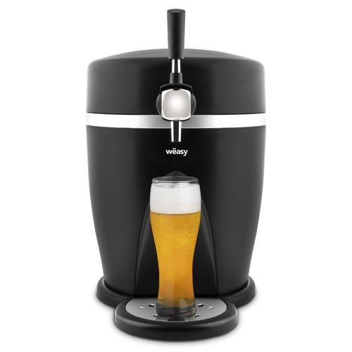 Wëasy Bierzapfanlage PINT568, Kompatibel mit 5L Fässern, 60W, 3°C bis 6°C, Integriertes Kühlsystem,