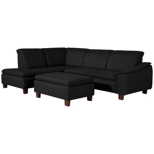 Aaron Ecksofa links mit Sofa 2,5-Sitzer rechts schwarz