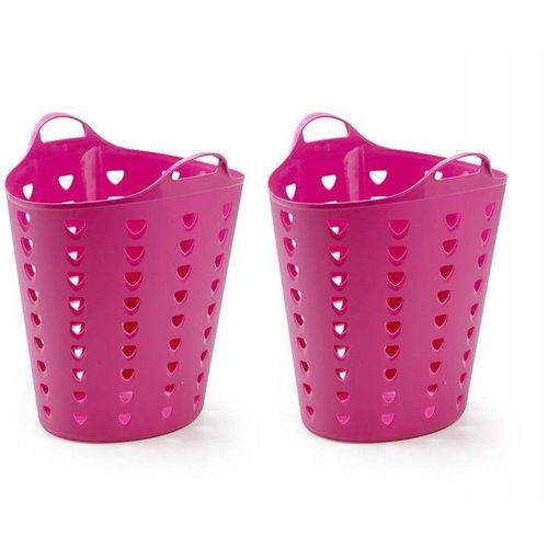 Set: 2 x Kreher Flexibler Tragekorb 65 Liter (Pink)