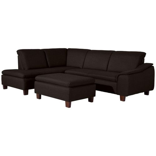 Aaron Ecksofa links mit Sofa 2,5-Sitzer rechts schoko