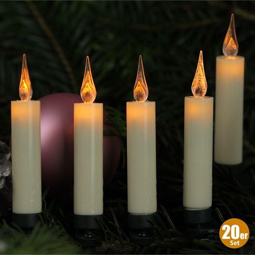 LED-Christbaumkerzen-Set, 20 kabellose Kerzen