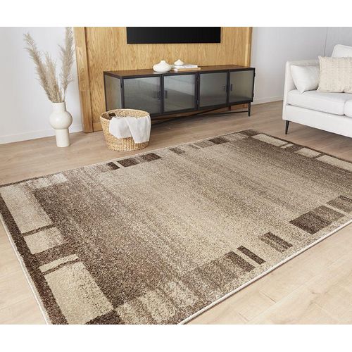 Moderner Kurzflor Teppich Daffi/Ylva 13056-120 Farbe Braun 140 x 200 cm