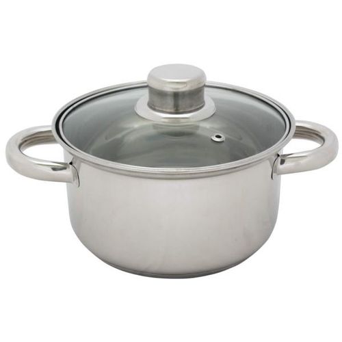 Kochtopf Edelstahl mit Glasdeckel 5,2 L 24 cm Topf Kochen