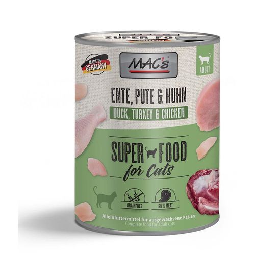 MAC's Cat Fleischmenü Ente, Pute und Huhn 6x800g