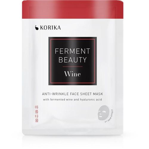 KORIKA FermentBeauty Anti-wrinkle Face Sheet Mask with Fermented Wine and Hyaluronic Acid sheetmasker tegen rimpels met gefermenteerde druiven en hyal