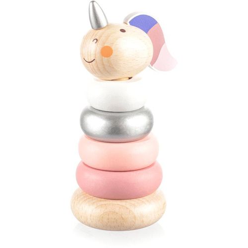 Zopa Wooden Unicorn stapeltoren van hout Pink 1 st