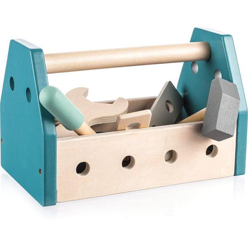 Zopa Wooden Tool Box gereedschapsset Blue 14 st