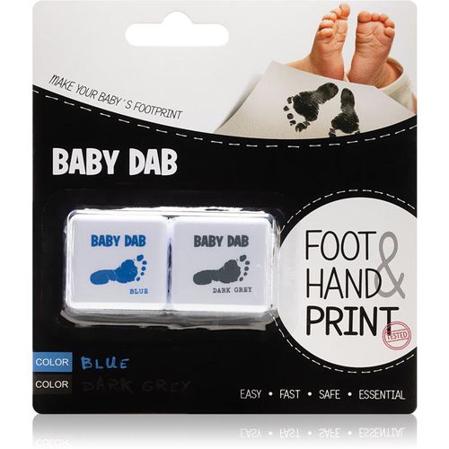 Baby Dab Foot & Hand Print Blue & Grey verf voor kinderafdrukken 2 st