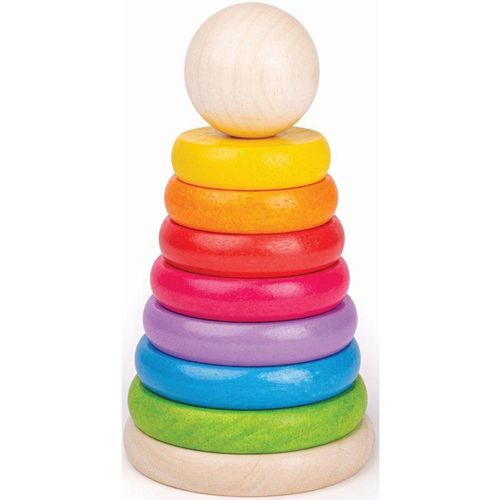 Bigjigs Toys First Rainbow Stacker stapeltoren van hout