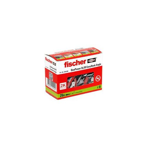EasyHook Angle DuoPower 6x30, Dübel weiß, 25 Stück, mit EasyHook Winkelhaken