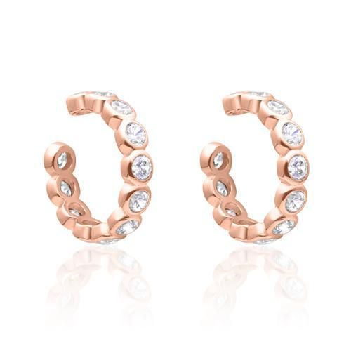 Damen Ear Cuffs aus Sterlingsilber, rosé, Zirkonia