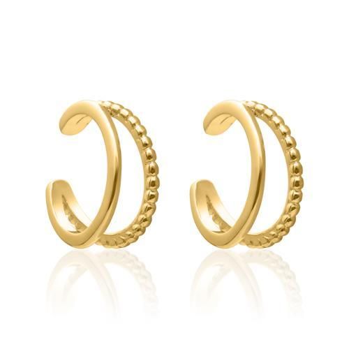 Damen Ear Cuffs aus Sterlingsilber, gold, zweireihig