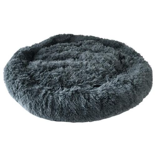 Hundebett Jimmy flauschig grau 80 x 16 cm Hunde Bett Kissen Schlafplatz