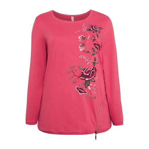 Große Größen: Sweatshirt mit Stickerei, flamingo, Gr.56/58