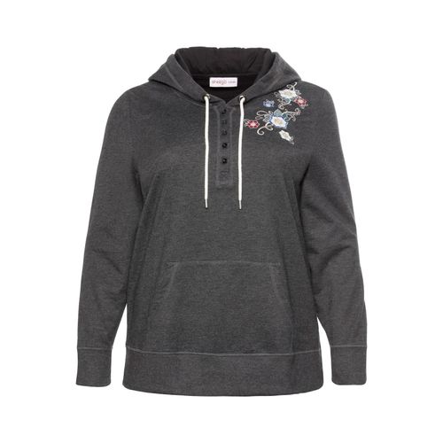 Große Größen: Sweatshirt mit Stickerei, anthrazit, Gr.56/58