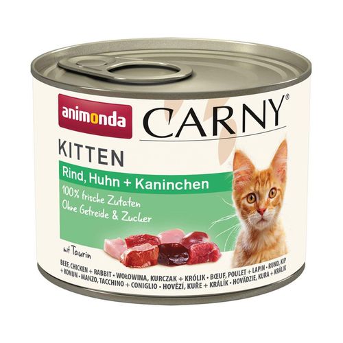 animonda Carny Kitten Rind, Huhn + Kaninchen 12x200g