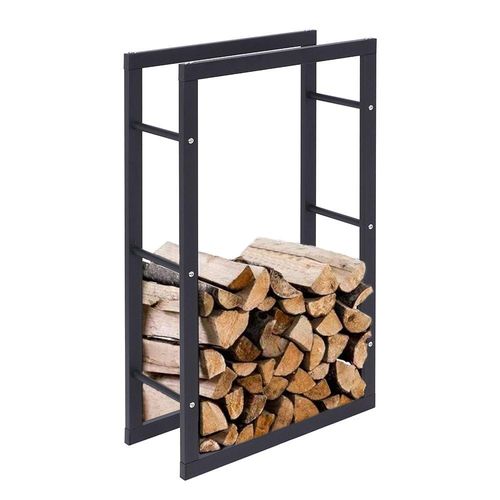 Never Outdoor modernes Kaminholzregal schwarz