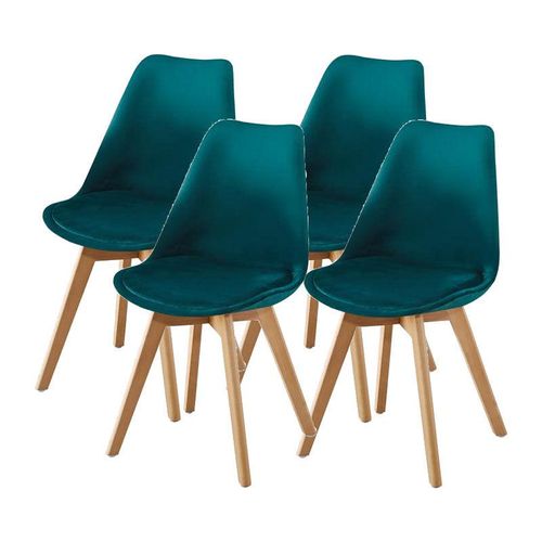Set aus vier skandinavischen fream Stühlen smaragdgrün - Smaragdgrün