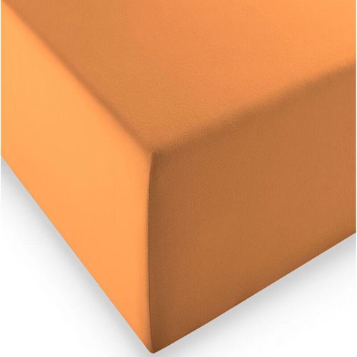 Boxspring- und Wasserbetten Jersey-Spannlaken comfort xl Farbe 2044 orange 180 - 200 x 200 - 220 cm - Fleuresse