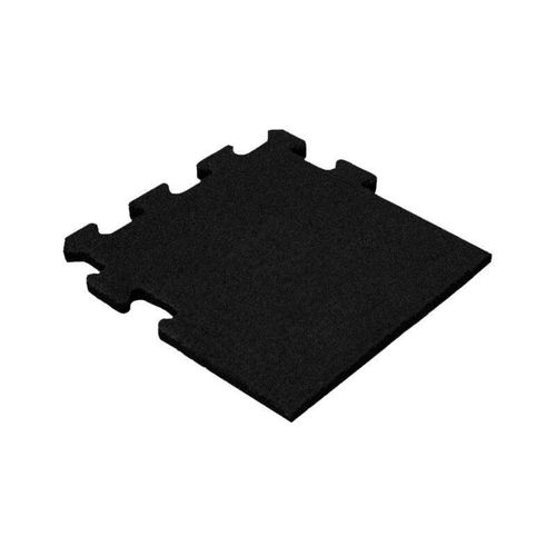Gummi-Puzzlefliese 15 mm - 50x50 cm - Schwarz - Seitenteil - Schwarz